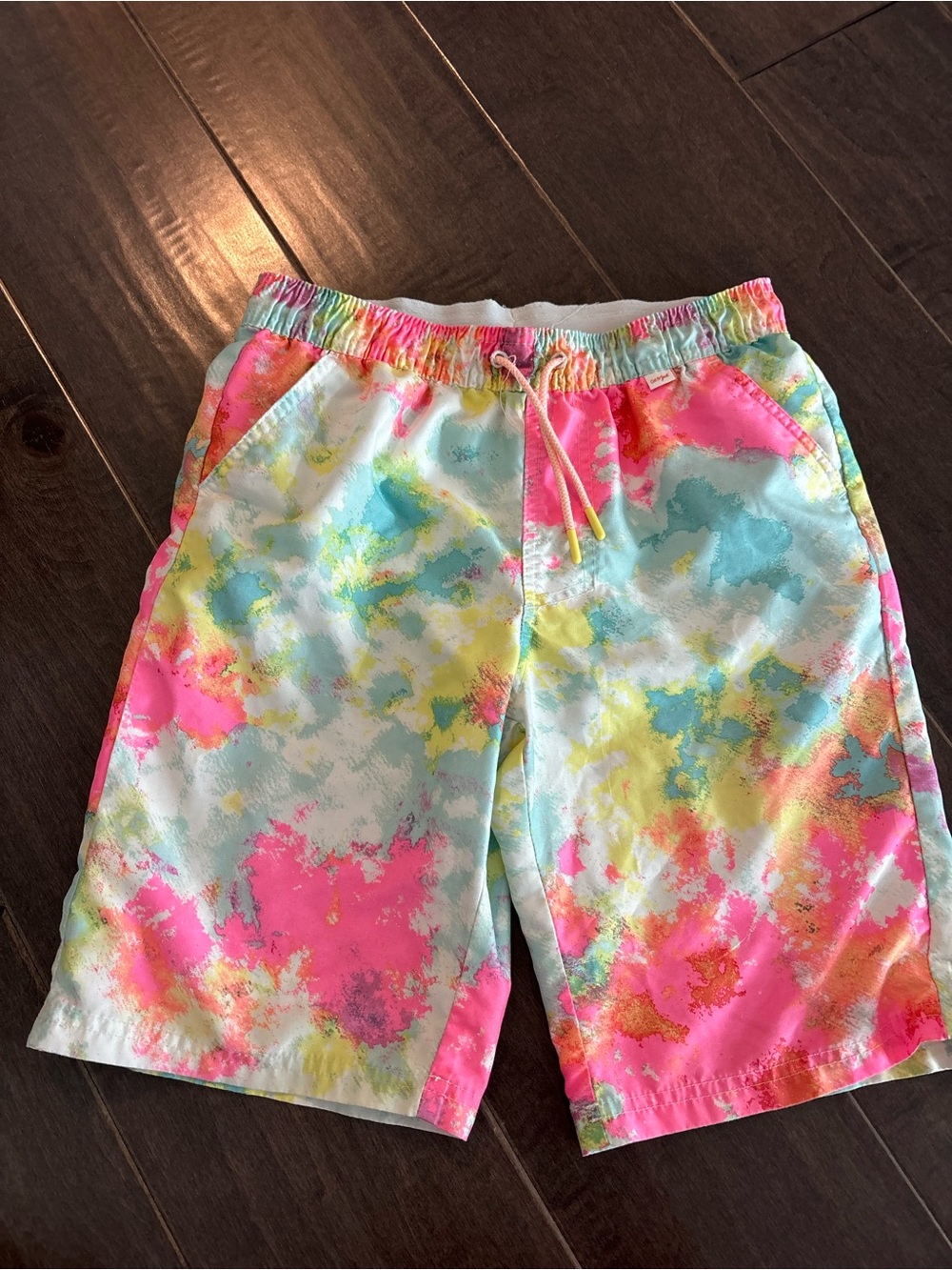 Cat & Jack Tie-Dye Kids Shorts - Pink, Yellow & Aqua